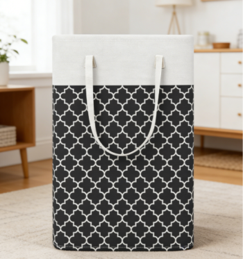 75L Large Collapsible Laundry Basket with Handle, suitable for storing clothes and towels in bedrooms, dormitories, and laundry rooms.