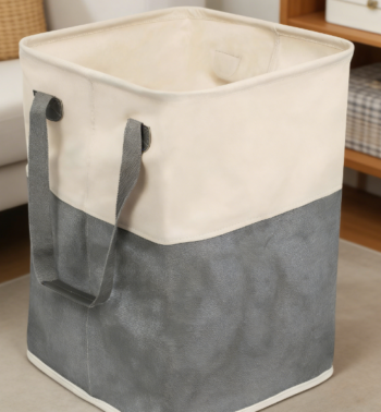 Square Fabric Laundry Basket with Handle, Foldable for Easy Storage, Used for Clothes Sorting and Organizing
