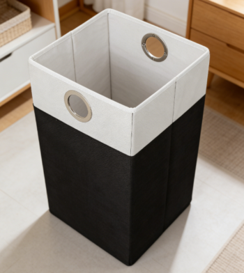 Foldable Fabric Laundry Basket with Handle Structure for Convenient Storage and Sorting
