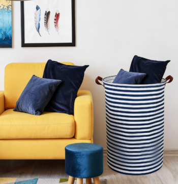 Foldable Laundry Basket, Waterproof Coated Canvas Material, Suitable for Clothes and Toy Storage