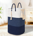 65L Woven Style Large Capacity Laundry Basket with Tassel Decoration