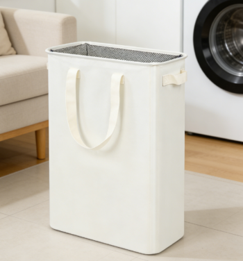 48L Narrow Folding Laundry Basket with Handle - Space-Saving and Suitable for Dormitories and Bedrooms