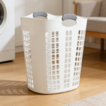 Large Folding Plastic Laundry Basket - Lightweight and Portable, 87.5L Capacity, Suitable for Home and Bathroom Storage