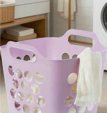 Flexible Plastic Handheld Laundry Basket - Square Storage with Side Handle for Easy Carrying