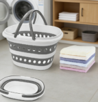 Compact Folding Dirty Laundry Basket - Small Size, Pop-Up Design, Suitable for Travel or Small Spaces