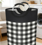 Waterproof Collapsible Laundry Basket with Handle, suitable for bathroom, dormitory, and household clothing storage.