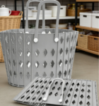 2 Bushel-Like Plastic Laundry Baskets, Four Handles, Large Capacity Family Clothes Storage Basket