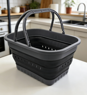 Two-Piece Woven Round Storage Basket Set with Handles, Can Be Used as Laundry Baskets or Decorative Storage Baskets